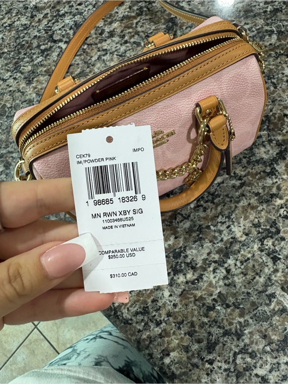Coach powder Pink Mini Satchel with Tan Trim and Gold Hardware - Picture 2 of 4